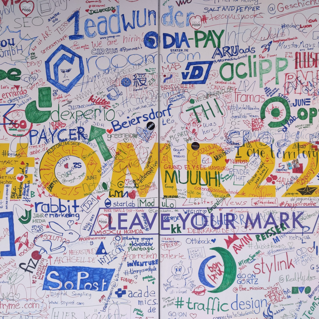 Graffiti-Wand auf der OMR-Messe