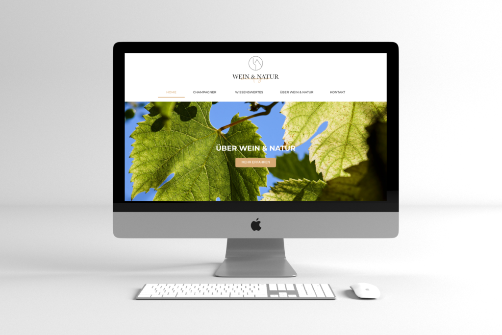 Wein & Natur website – desktop mockup