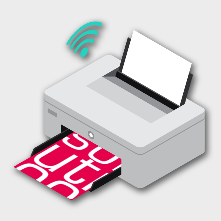 Illustration: Drucker druckt ein Dokument
