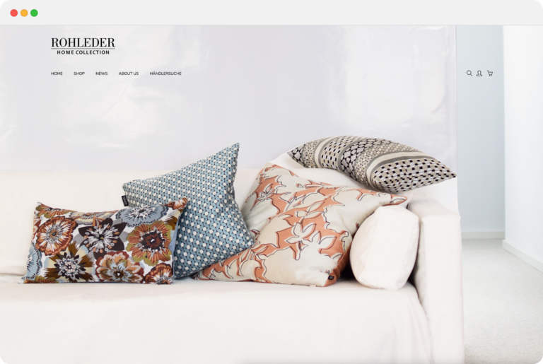 Rohleder Home Collection by Olaf Hajek – Website im Browser-Mockup