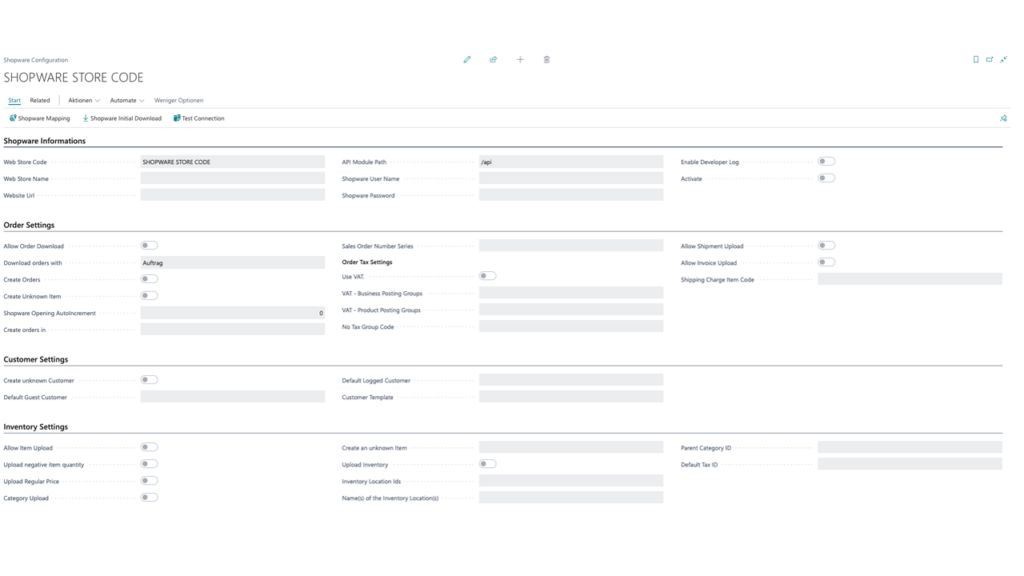 Business Central: Shopware-Connector Kunden und Bestellungen