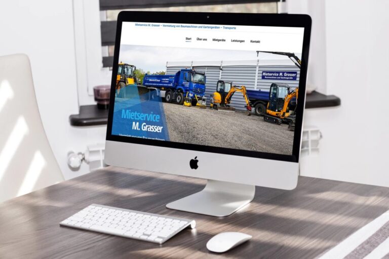Mietservice Grasser website – homepage