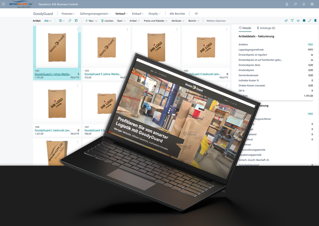 GoodyGuard Shopify shop, desktop mockup