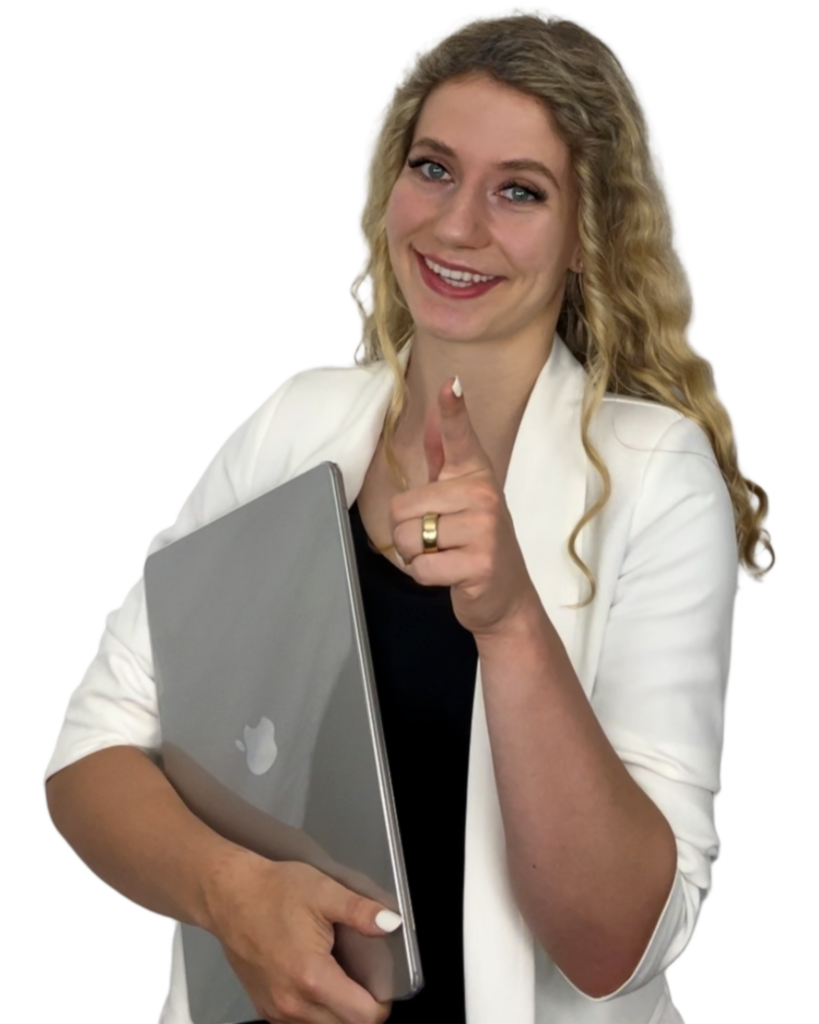Porträt einer Frau mit Laptop