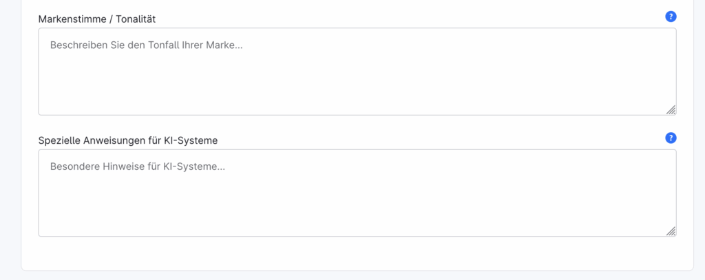 Shopware Admin: Markenstimme für KI-Systeme