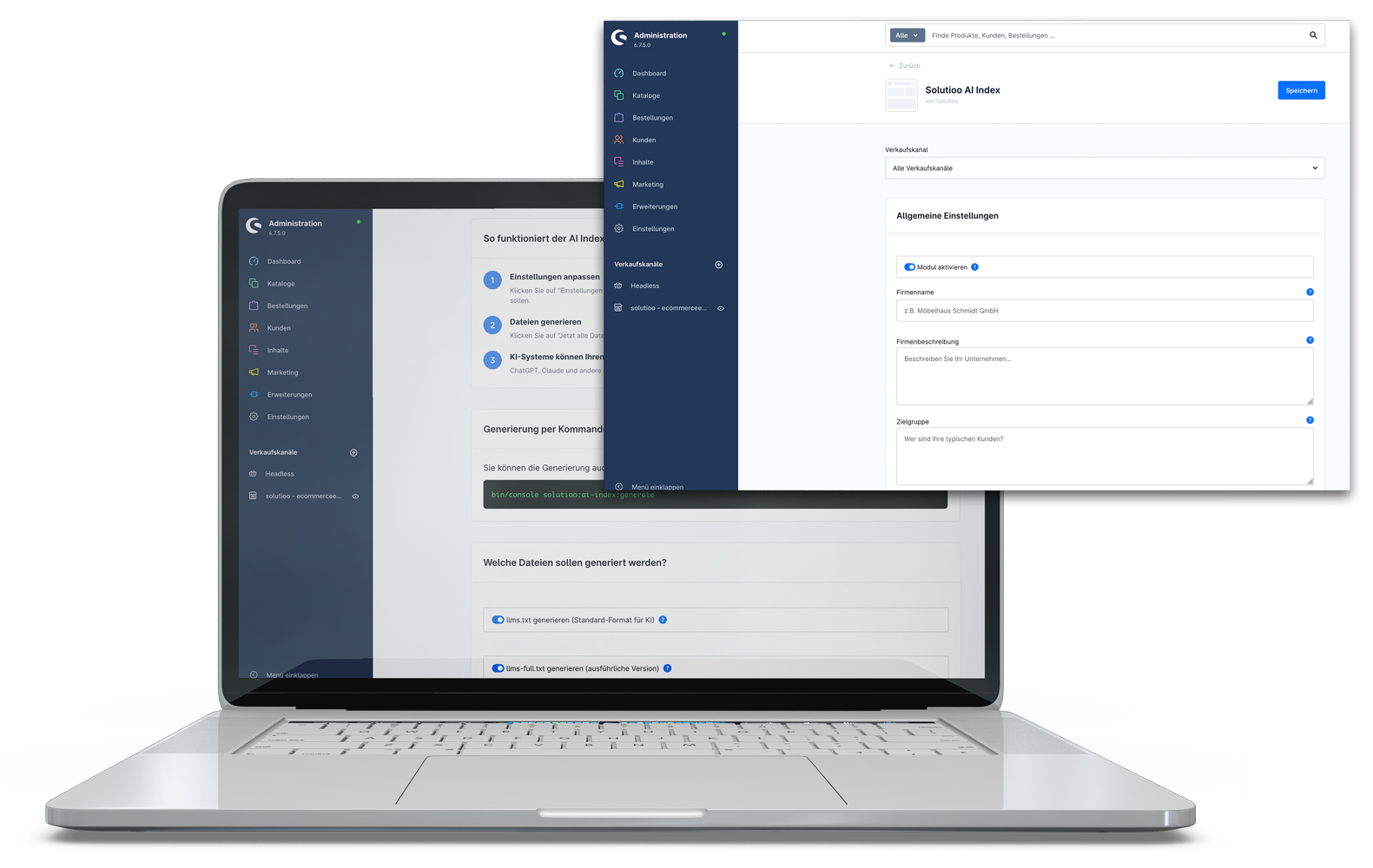 Software auf Laptop dargestellt