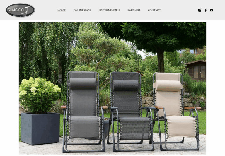 Sungörl WordPress-Website – Startseite